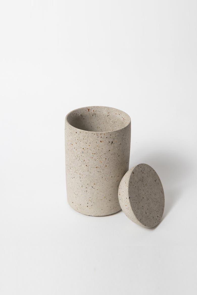 Cotton Swab Holder, Main, color, Natural Terrazzo
