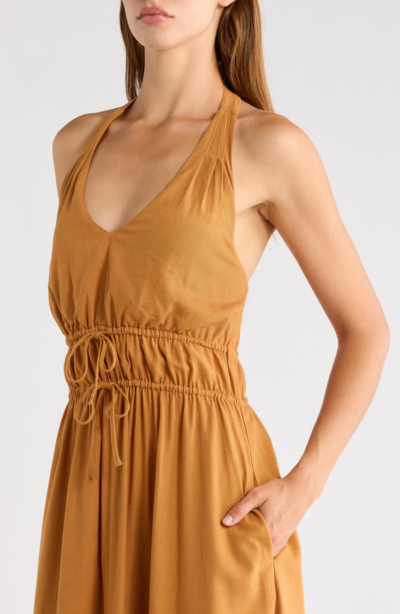 PAIGE Alysha Halter Midi Dress, Alternate, color, Monarch