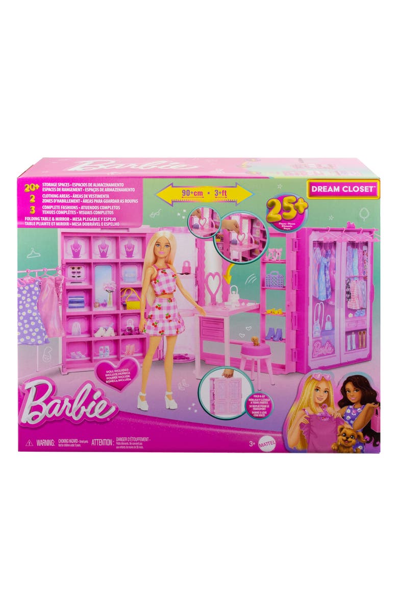 Barbie <sup>®</sup> Dream Closet Toy Playset with Doll, Clothes & Accessories, Alternate, color, 