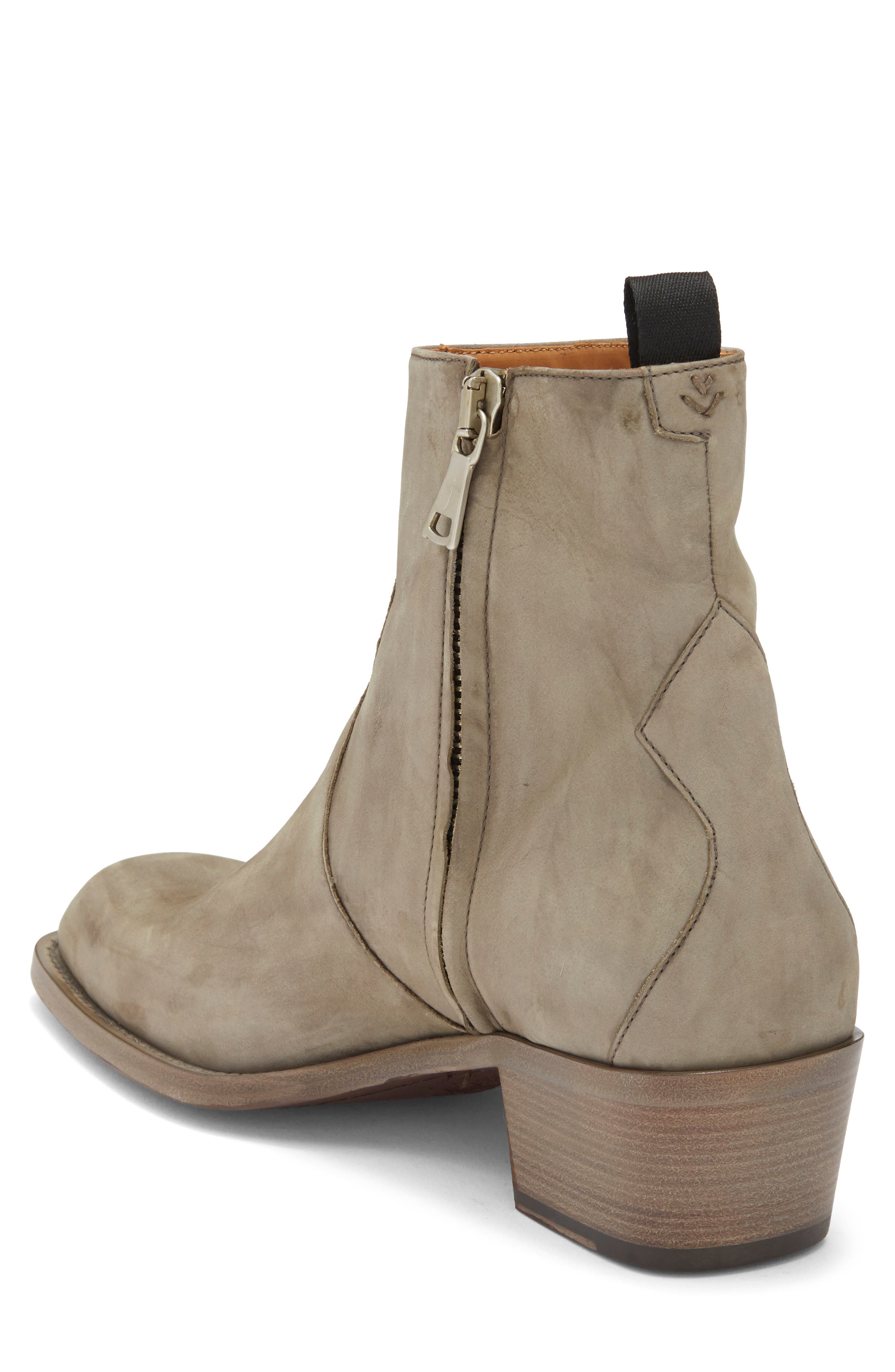 John Varvatos Rustin Zip Boot, Alternate, color, Chalk
