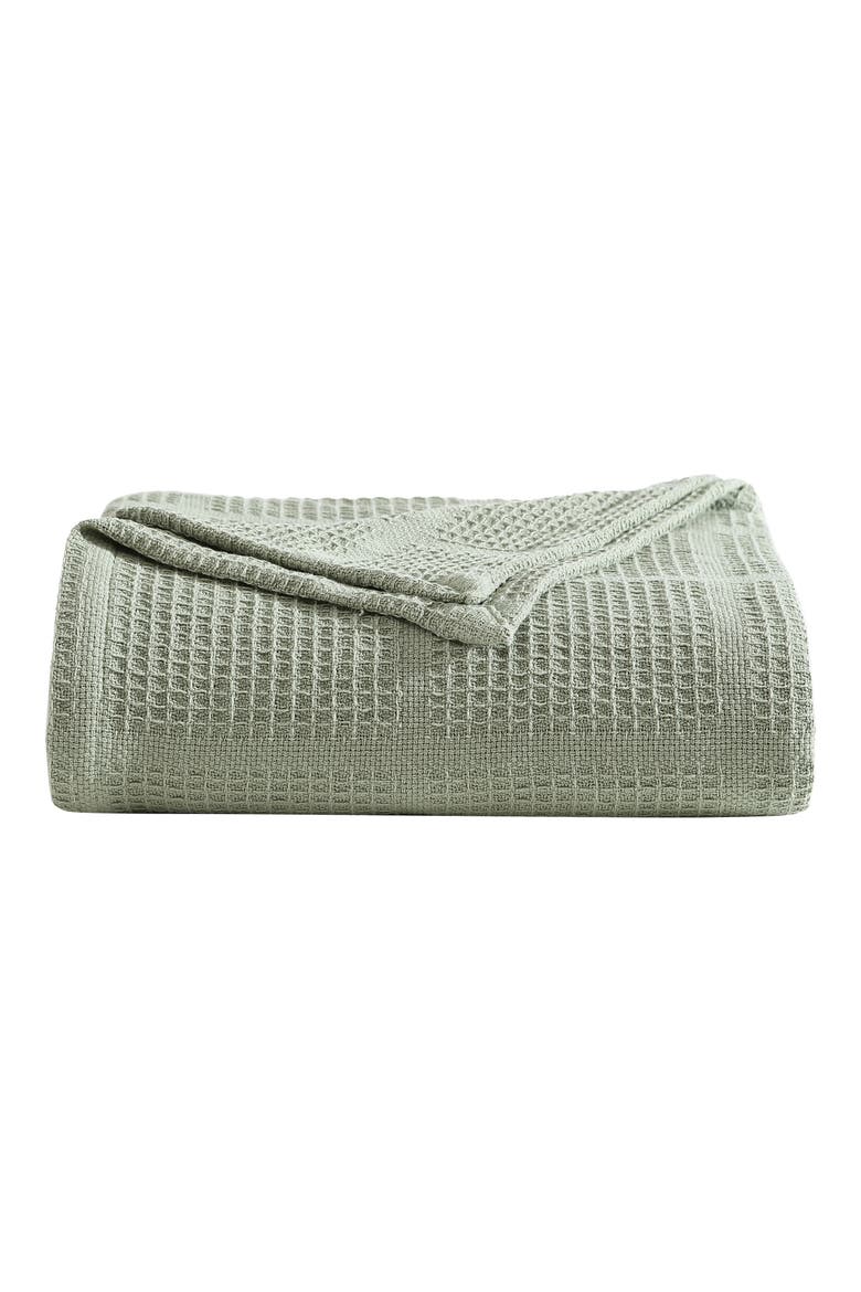 Essentials Waffle Throw Blanket, Main, color, SAGE GREEN