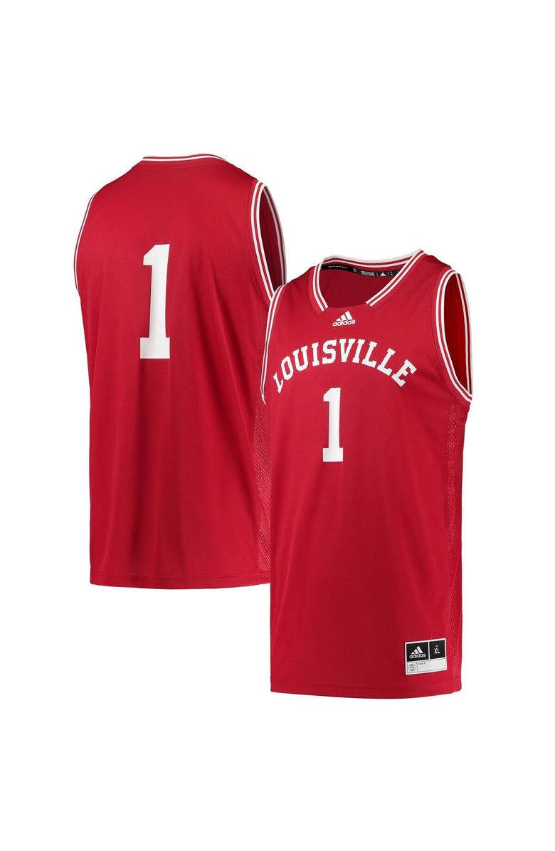 adidas Men's adidas #1 Red Louisville Cardinals Reverse Retro Jersey, Main, color, Red