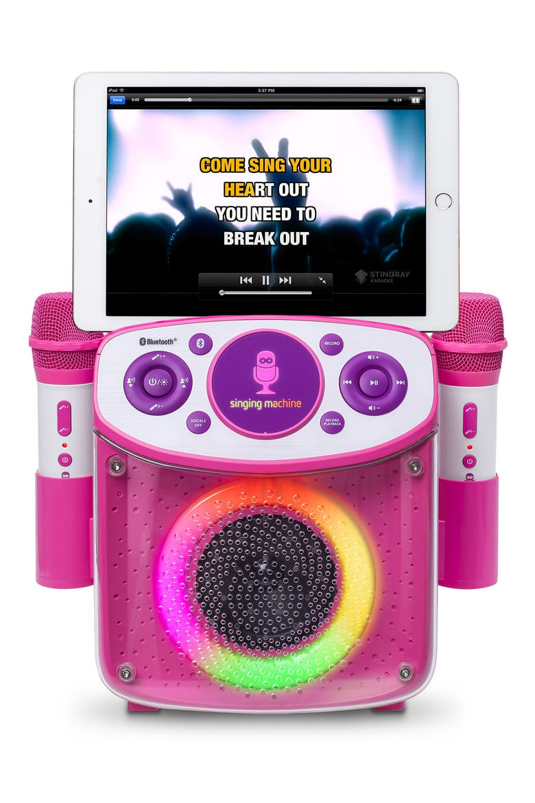 Mini Sparkle Bluetooth Karaoke Machine, Alternate, color, PINK