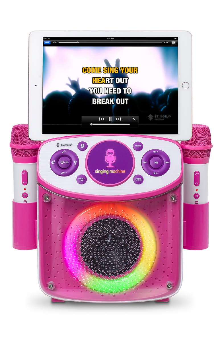 Singing Machine Mini Sparkle Bluetooth Karaoke Machine, Alternate, color, Pink