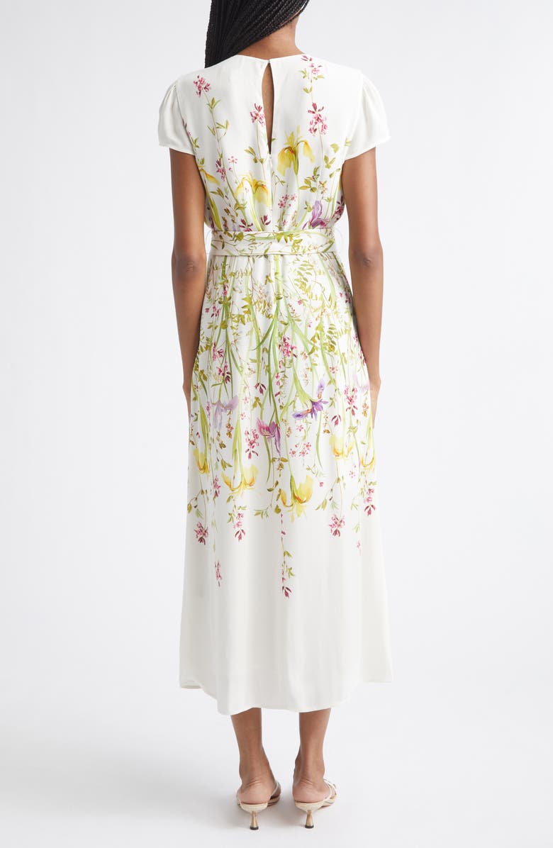 Reiss Lyra Floral Print Crepe Maxi Dress, Alternate, color, Cream/ Yellow