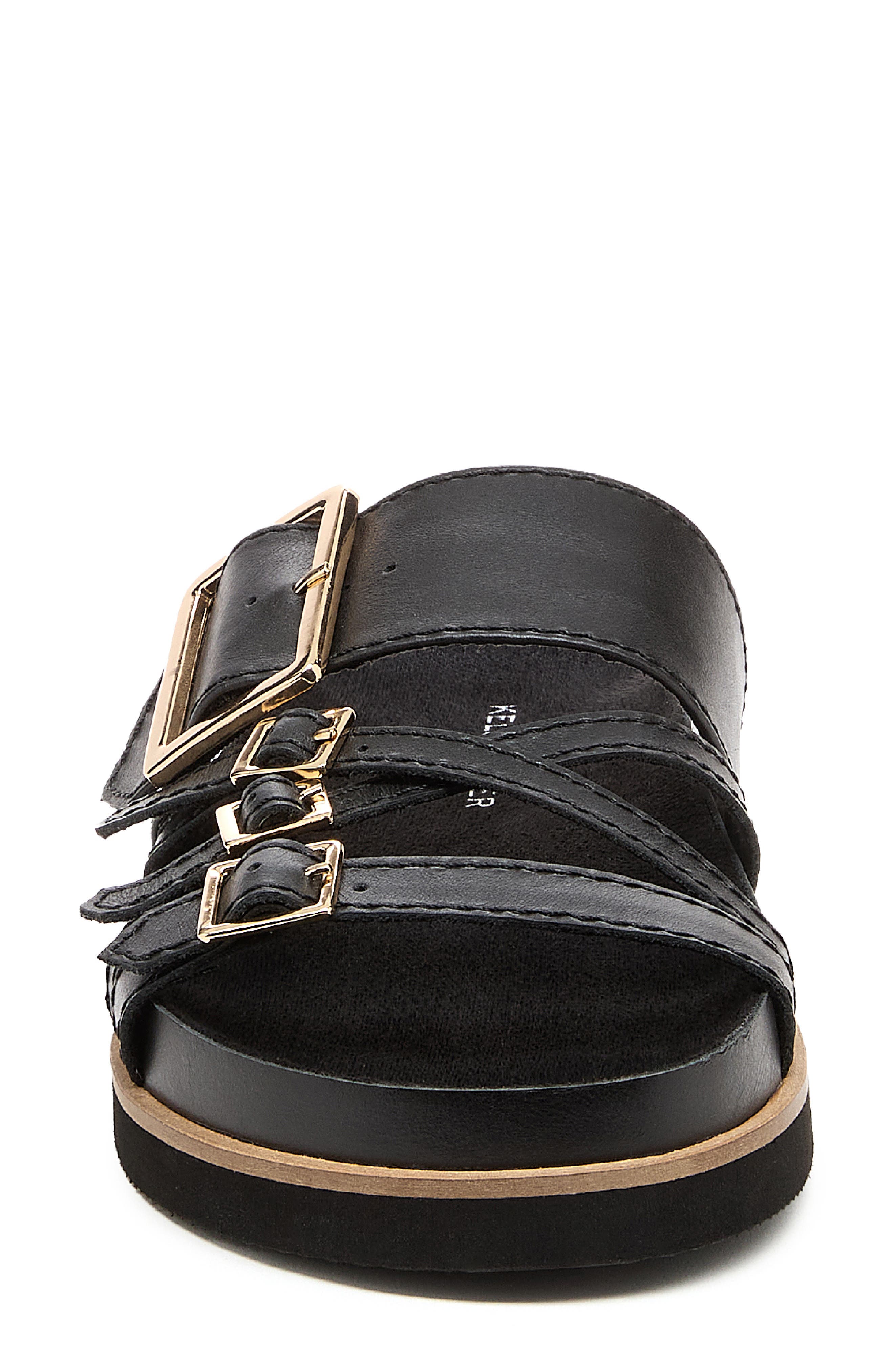 Kelsi Dagger Brooklyn Stella Buckle Slide Sandal, Alternate, color, Black