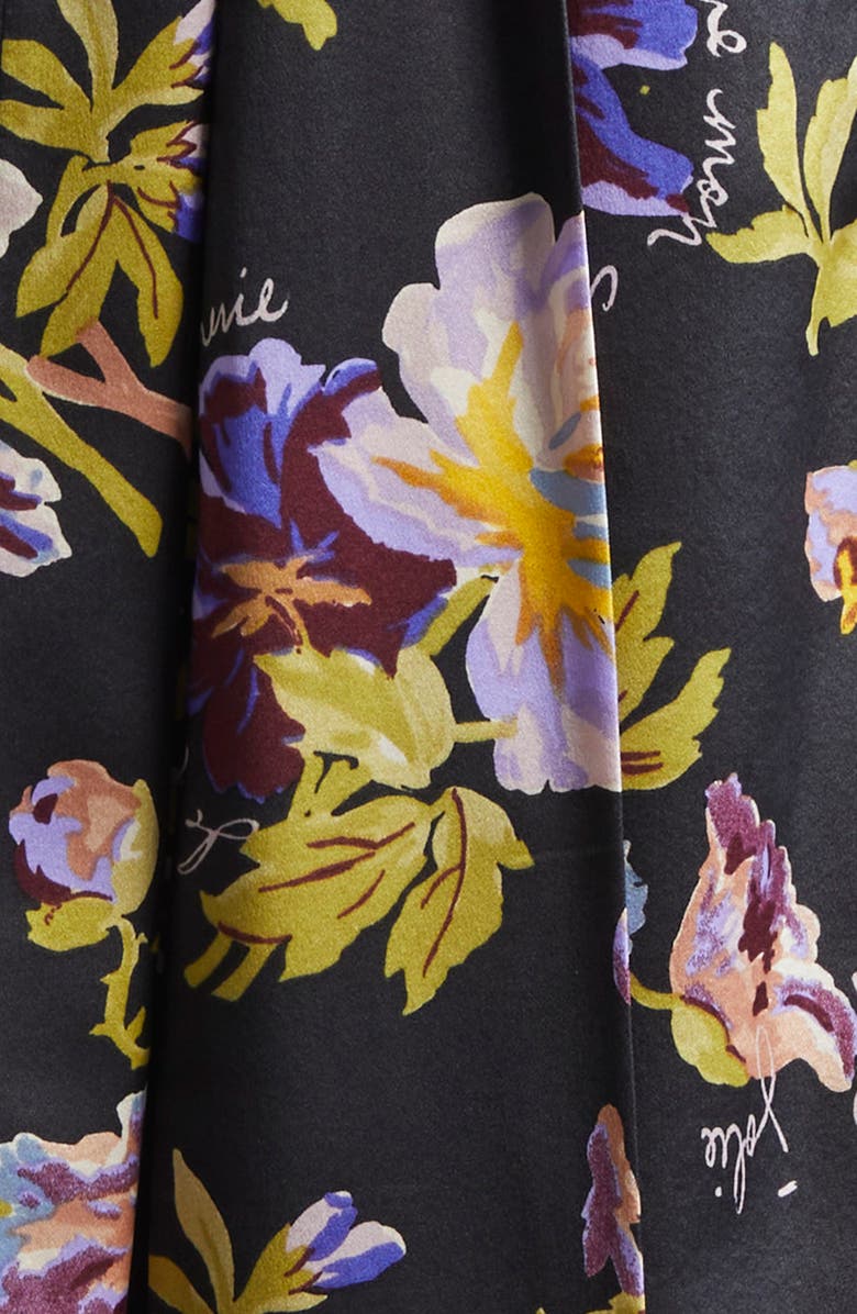 Cinq à Sept Harlow Floral Silk Top, Alternate, color, Black Multi