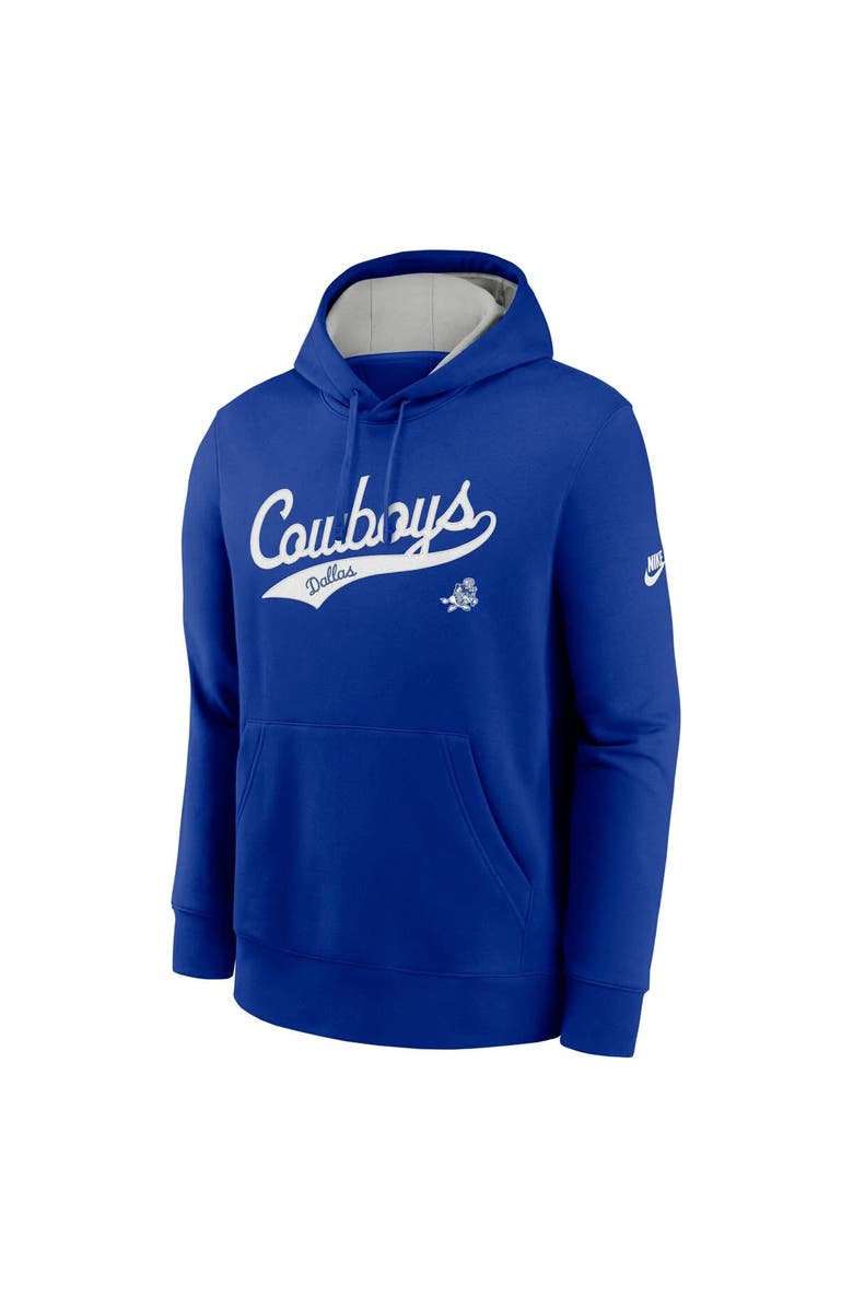 Nike Men's Nike Royal Dallas Cowboys Rewind Tailsweep Club Pullover Hoodie, Alternate, color, Royal