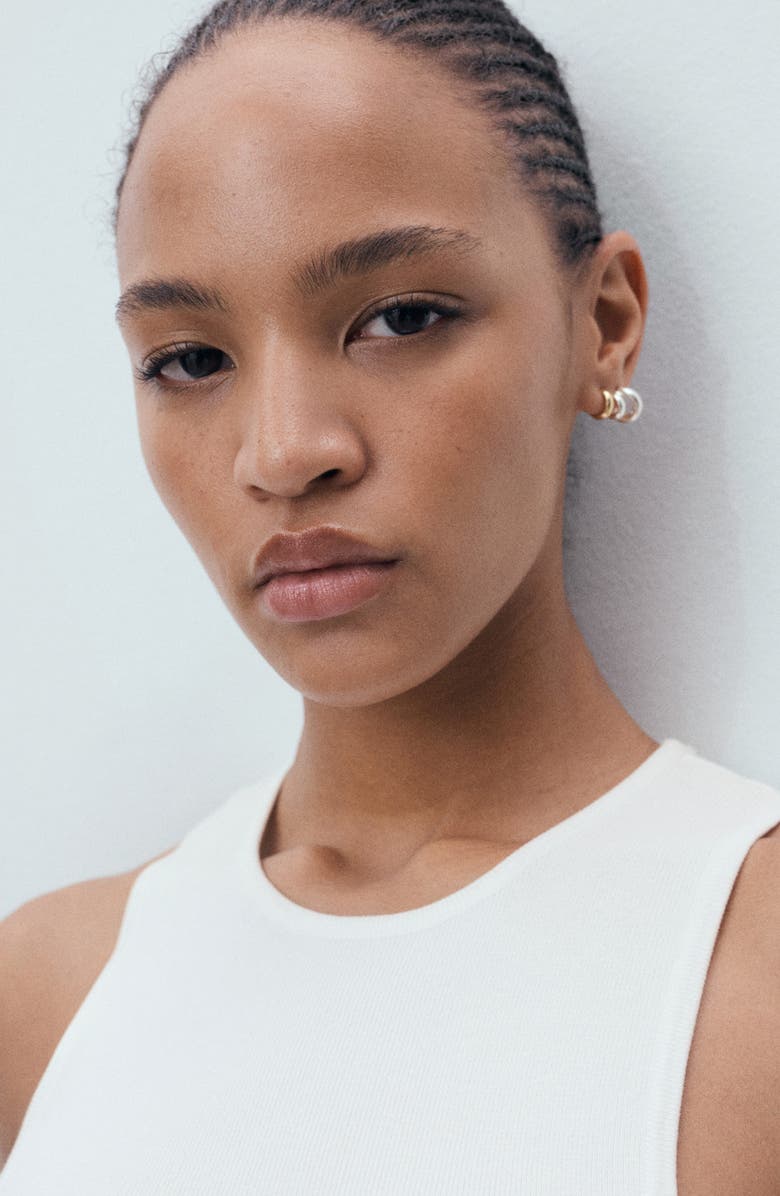 MANGO Knit Body-Con Maxi Dress, Alternate, color, White