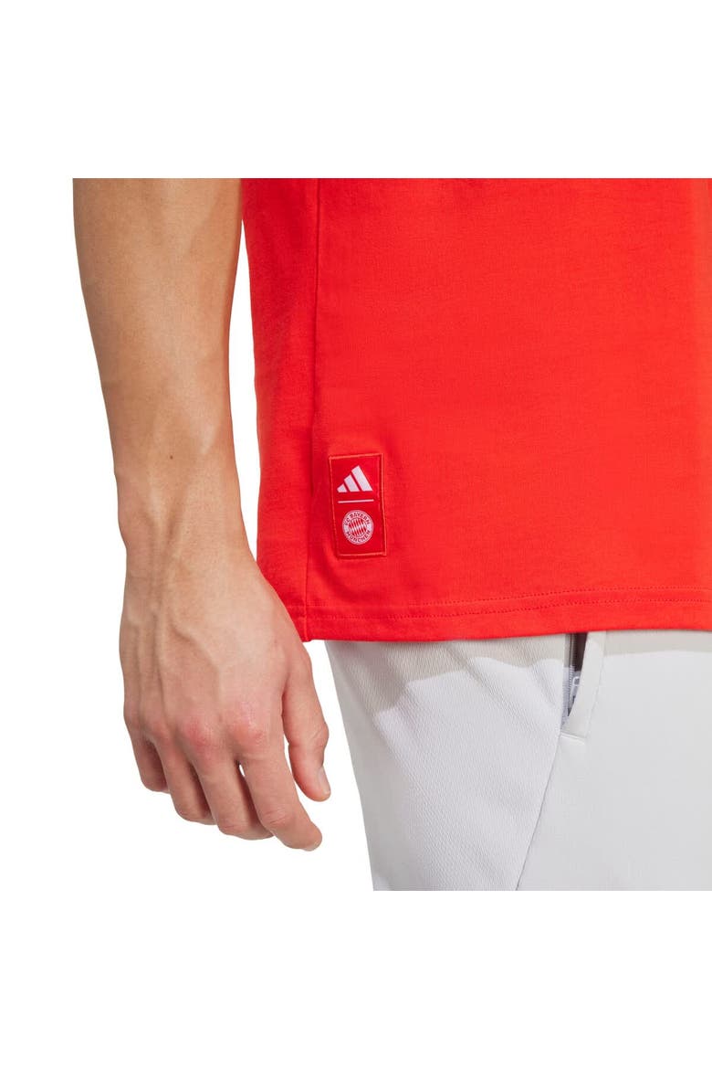Men's adidas  Red Bayern Munich Three-Stripe Wordmark T-Shirt, Alternate, color, Red