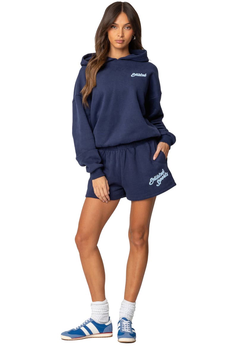 So Sporty Fleece Shorts, Alternate, color, NAVY