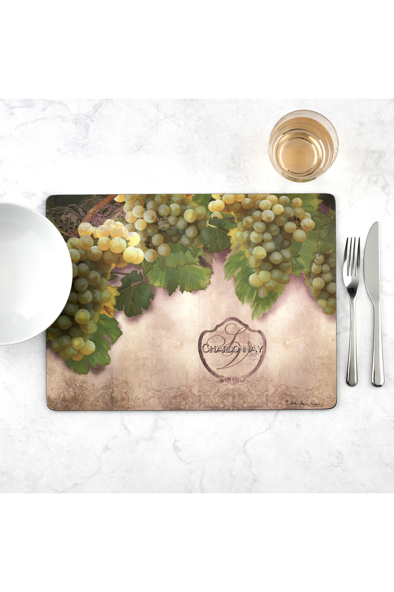Tuscan Vineyard Set of 4 Cork Back Placemats, Alternate, color, Multi