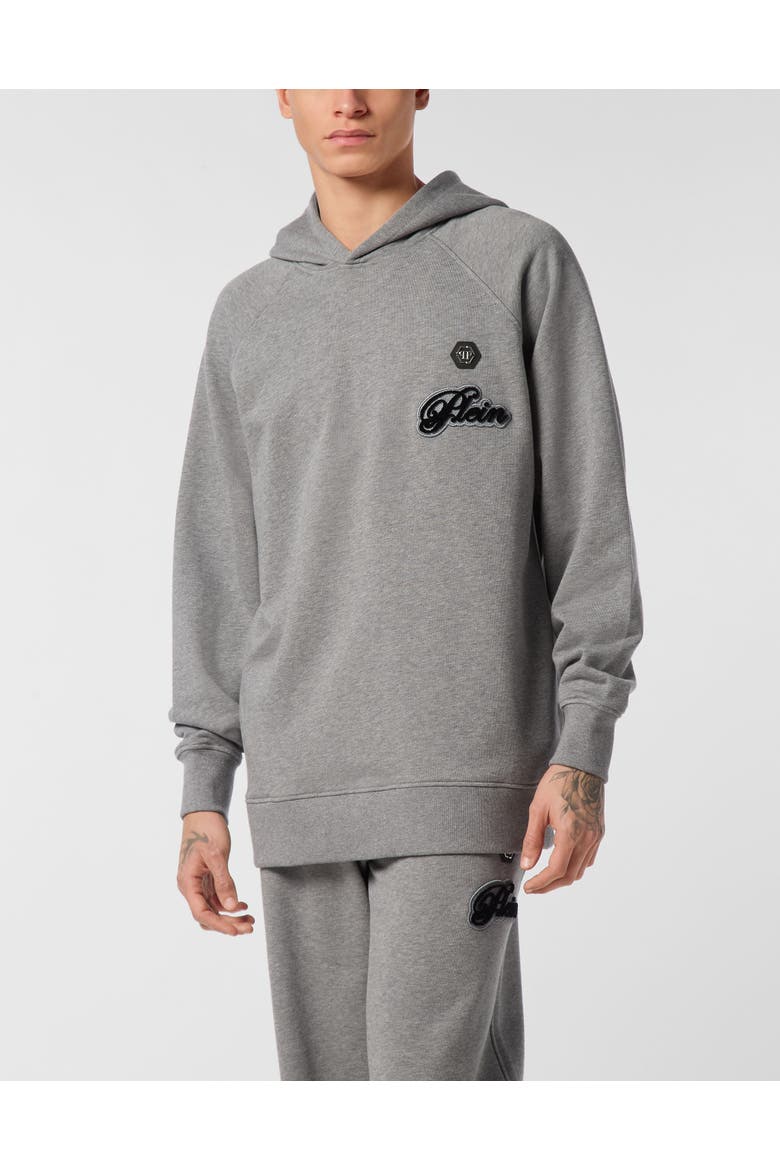 Hoodie Basic Signature Men, Main, color, grey