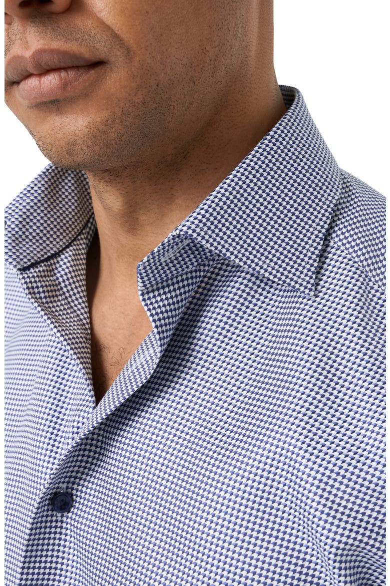 Slim Fit Houndstooth King Twill Dress Shirt, Alternate, color, DARK BLUE
