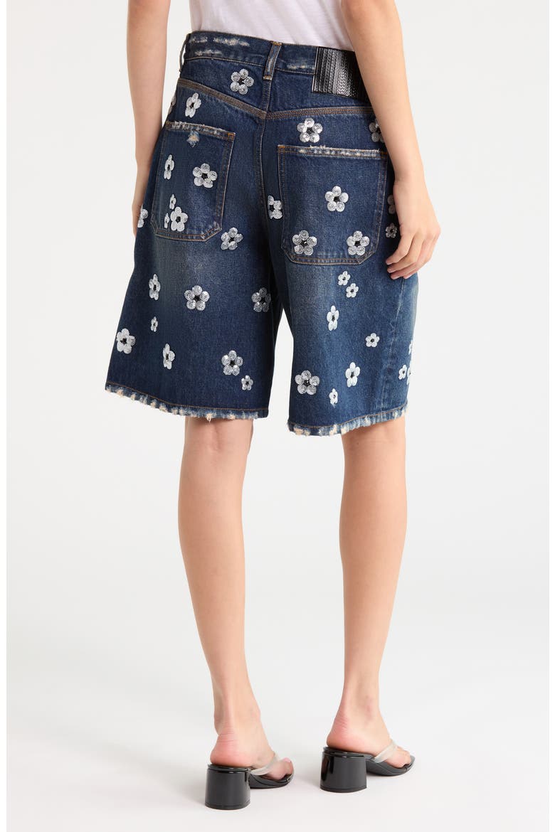 Sequin Daisy Wide Leg Shorts, Alternate, color, VINTAGE INDIGO