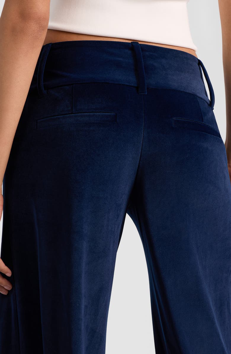 Alice + Olivia Olivia Velvet Low Rise Flare Leg Pants, Alternate, color, Dark Midnight Blue