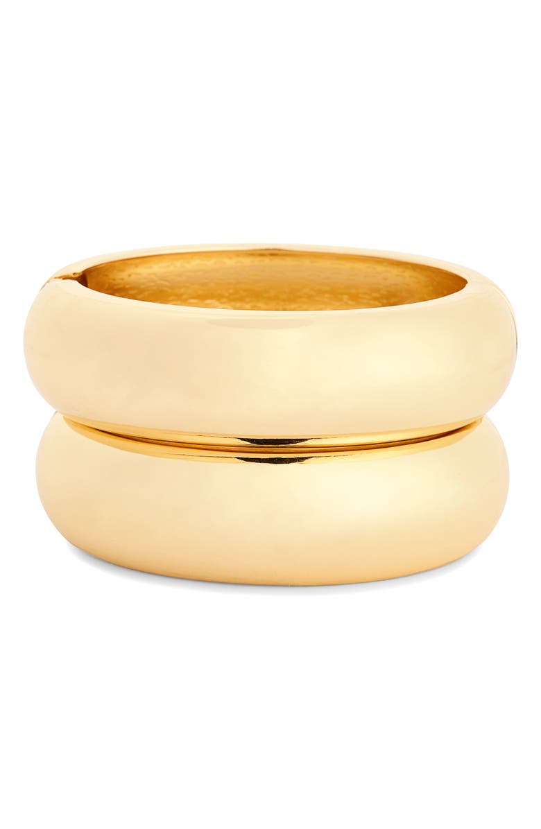Shashi Tsuki Stacked Bangle Bracelet, Main, color, Gold