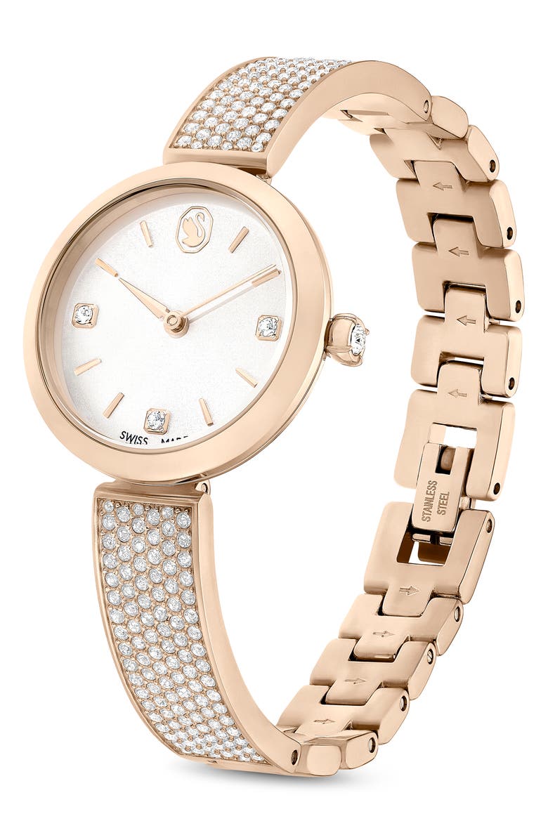 Swarovski Illumina Bracelet Watch, 27mm, Alternate, color, Gold
