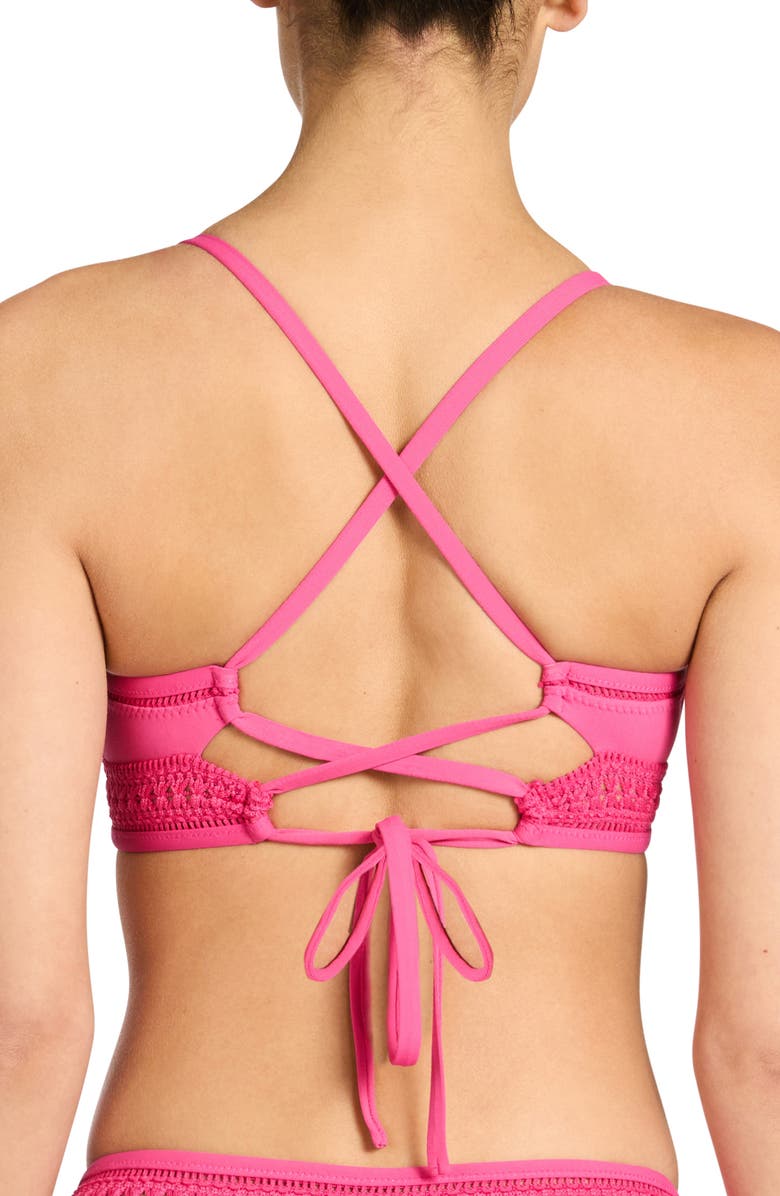 Robin Piccone Isabelle Lace-Up Back Triangle Bikini Top, Alternate, color, 