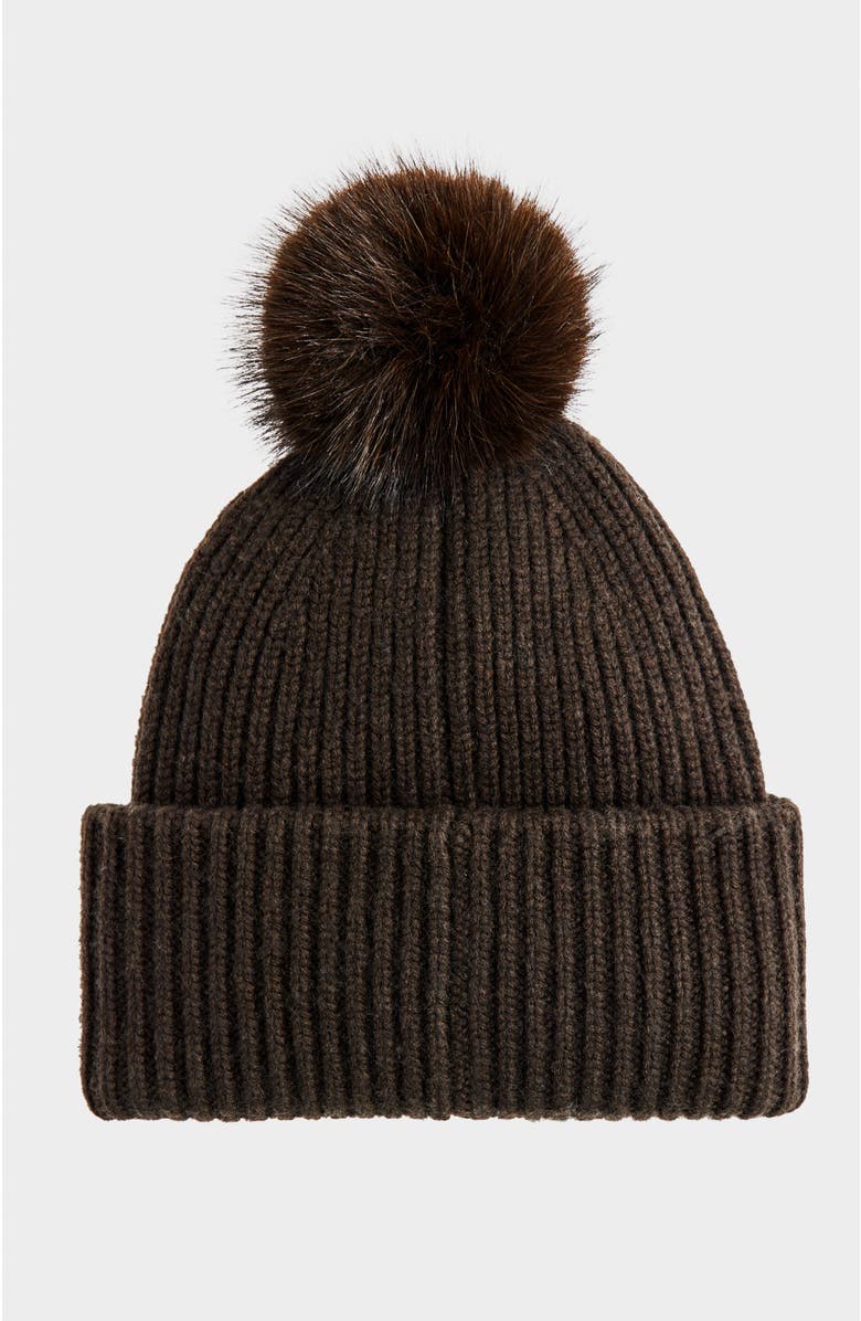 Rudsak Dara Knit Pom Pom Hat, Alternate, color, Dark Olive