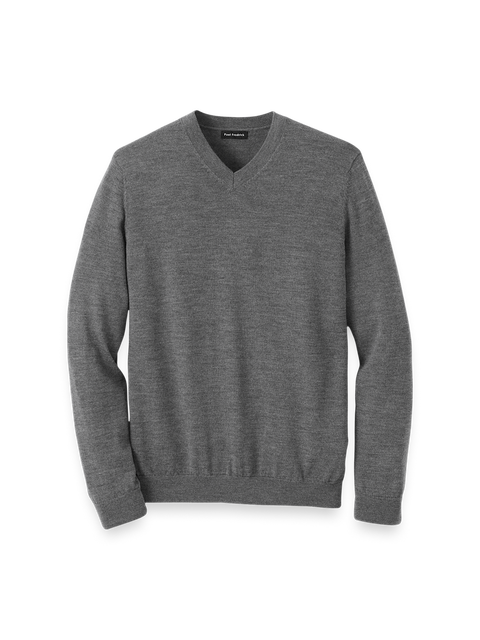 Washable Merino Wool V-neck Sweater