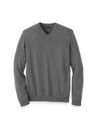 Paul Fredrick Washable Merino Wool V-neck Sweater