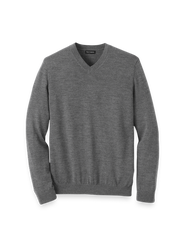 Paul Fredrick Washable Merino Wool V-neck Sweater