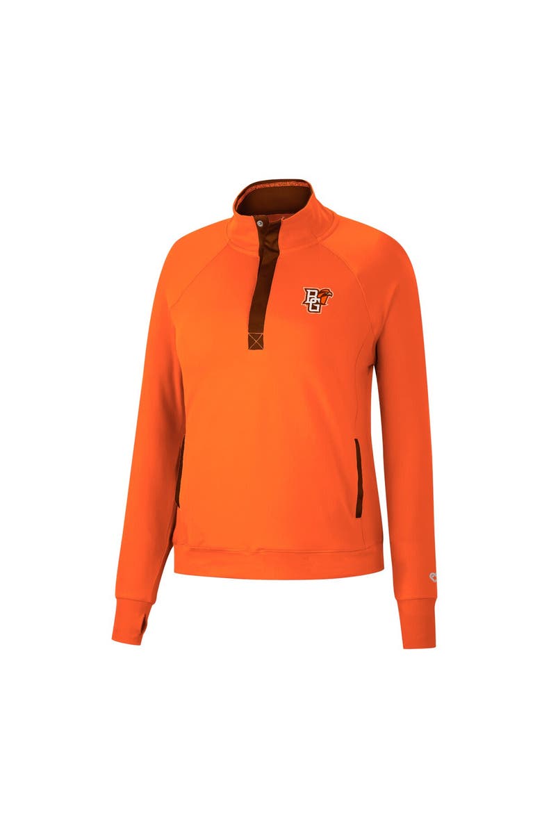 COLOSSEUM Women's Colosseum Orange Bowling Green St. Falcons Kipling Raglan Quarter-Snap Top, Alternate, color, 