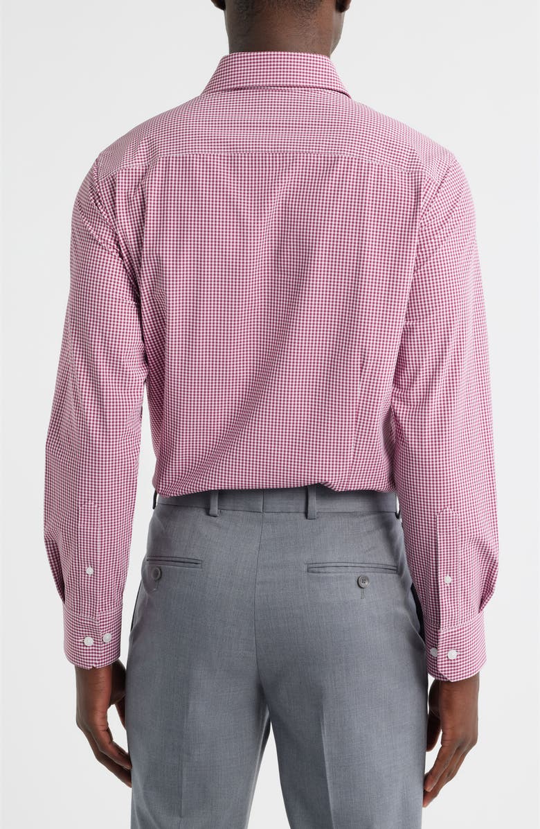 Mizzen+Main Leeward Trim Fit Gingham Performance Button-Up Shirt, Alternate, color, Mulberry Ian Gingham