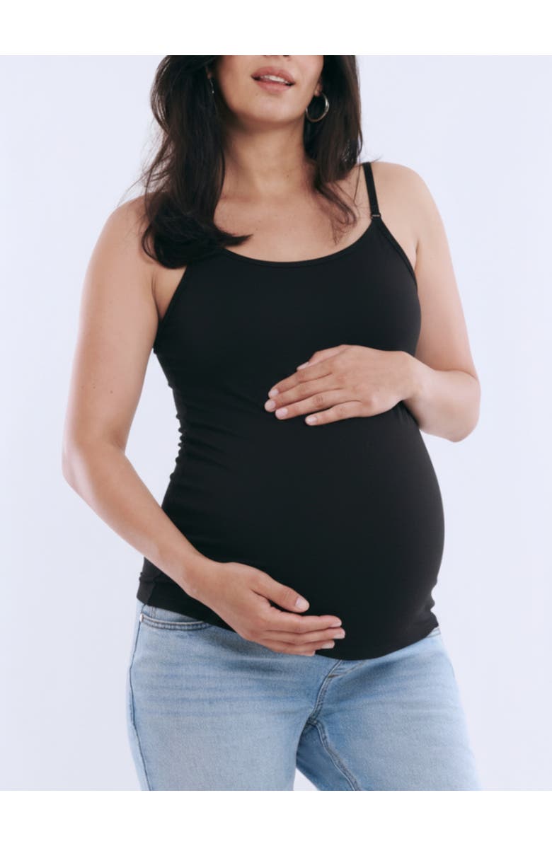 MOTHERHOOD MATERNITY Clip Down Nursing Tank Top Cami, Main, color, Black