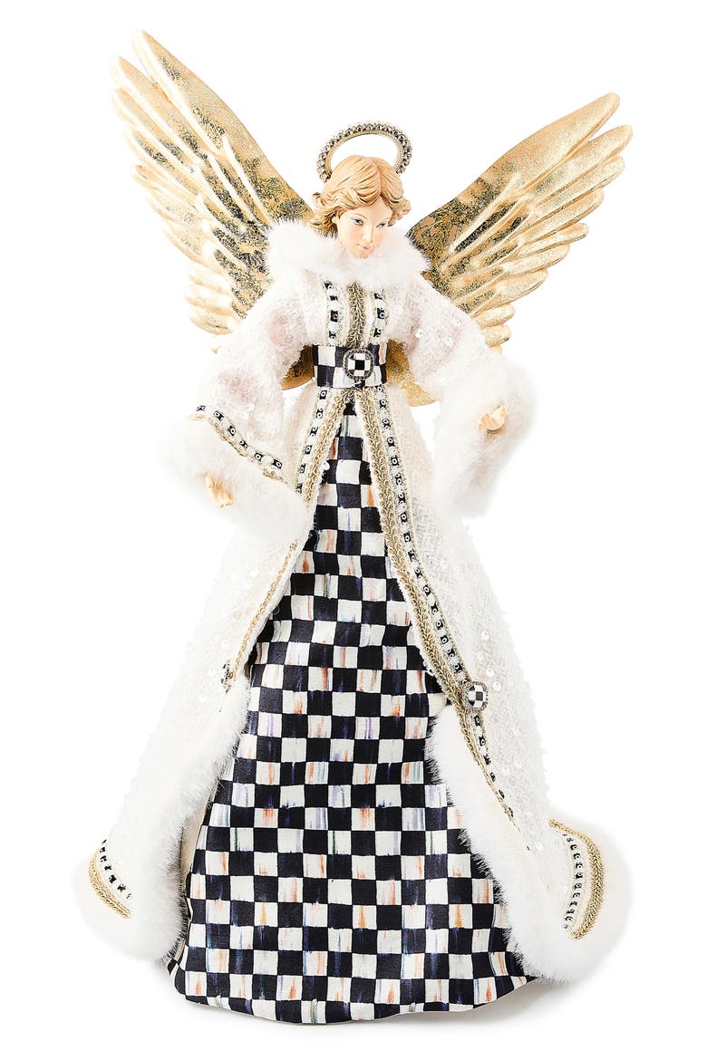 Courtly Check Noel Angel Tree Topper, Main, color, COURTLY