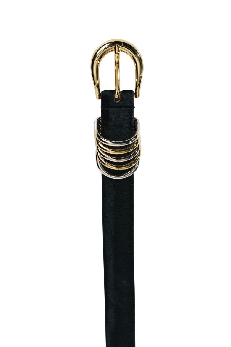 Hollyhock Genuine Calf Hair Belt, Alternate, color, BLACK