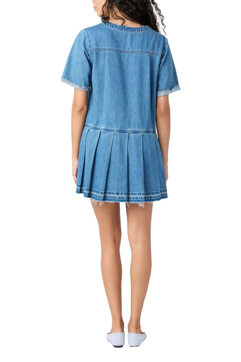 Coco Pleated Denim Dress, Alternate, color, Meridian St.