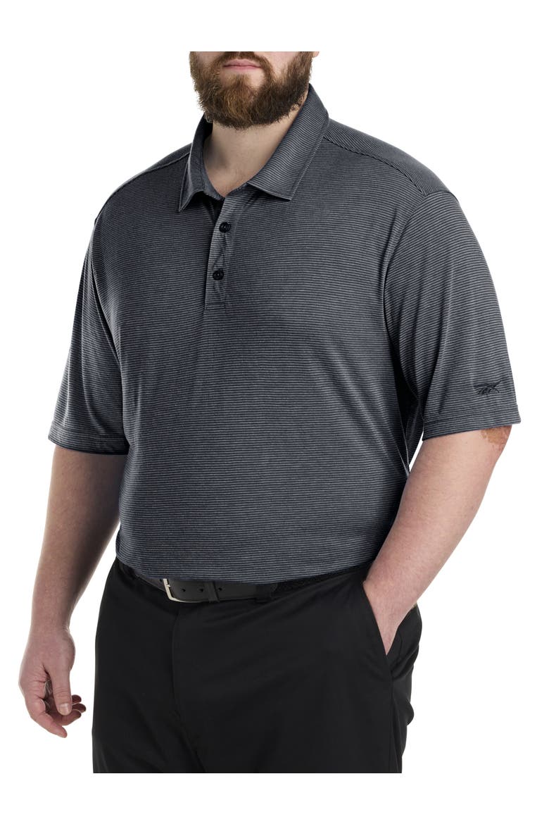 Big & Tall Performance Classic Stripe Polo Shirt, Main, color, BLACK