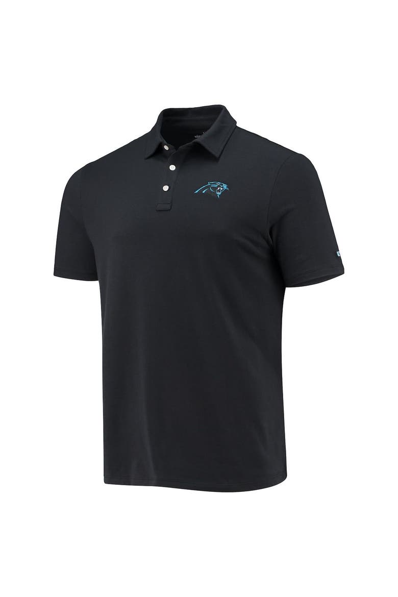 Men's Vineyard Vines Black Carolina Panthers Edgartown Polo, Alternate, color, Black