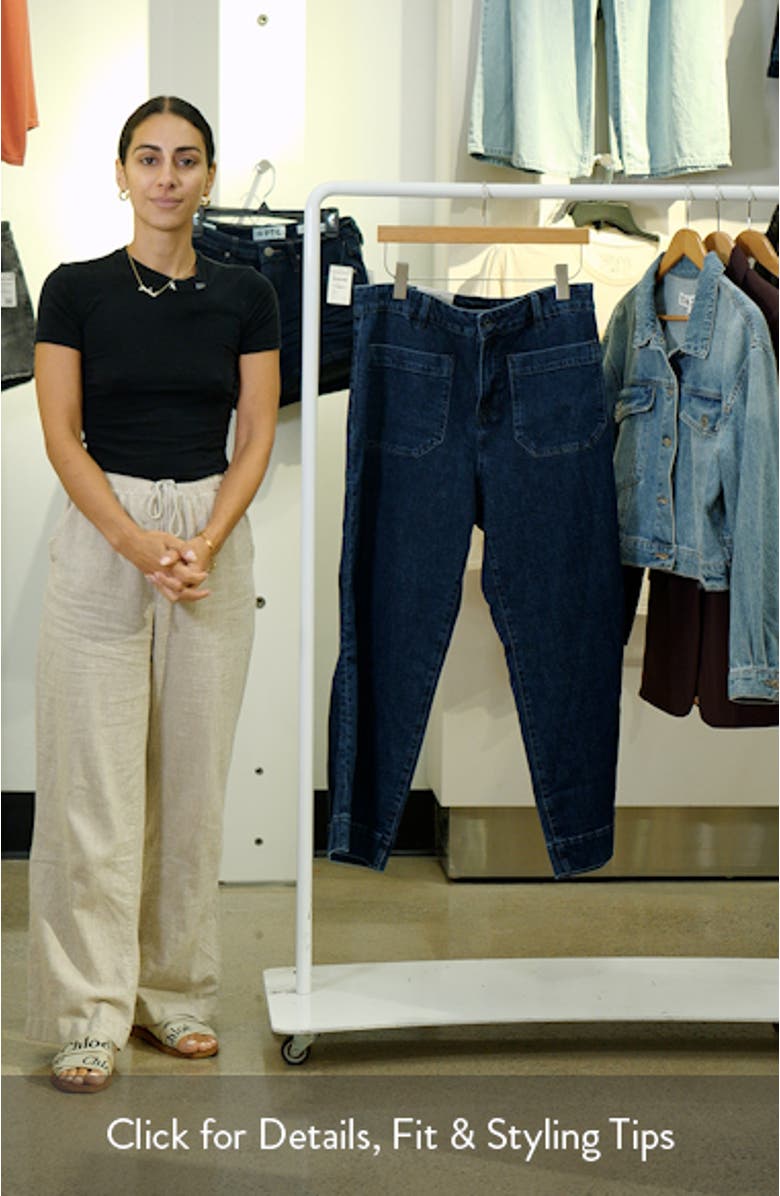 The Marine High Waist Patch Pocket Crop Jeans, sales video thumbnail
