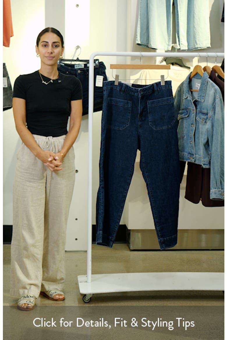 The Marine High Waist Patch Pocket Crop Jeans video