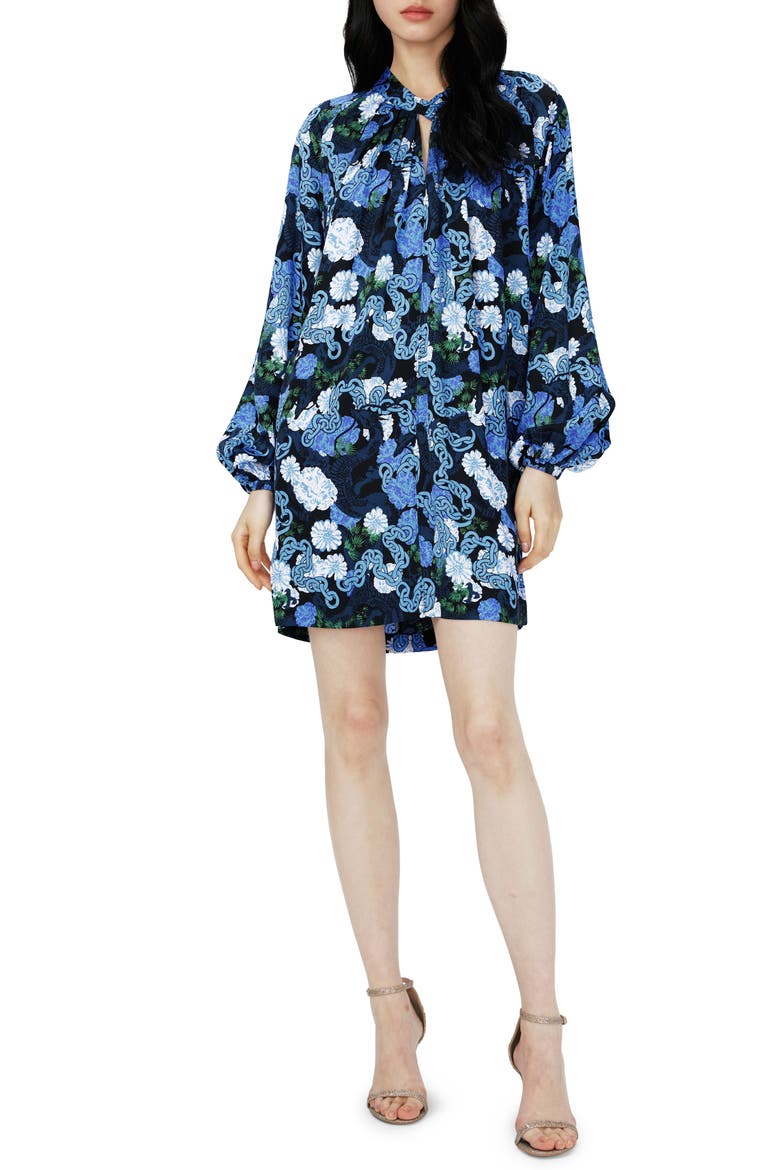 Silka Keyhole Cutout Long Sleeve Minidress, Main, color, DRAGON DANCE