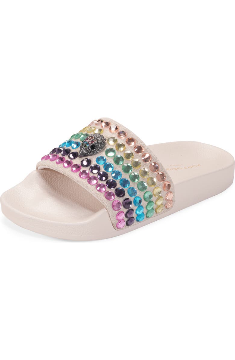 Kurt Geiger London Kids' Mini Meena Eagle Slide Sandal, Main, color, Pastel Rainbow