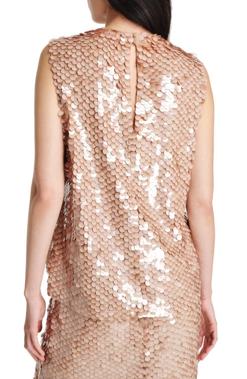 Twp Paillette Shell Beaded Top In Brown