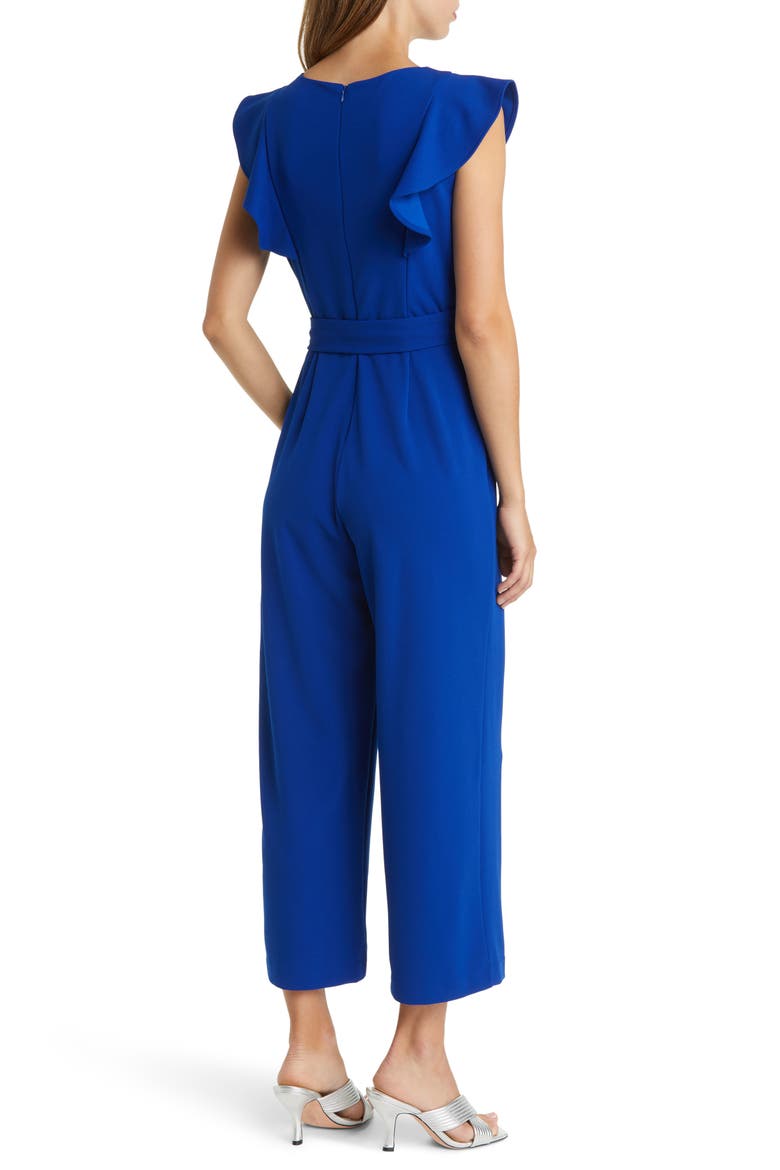 Flutter Sleeve Wide Leg Jumpsuit, Alternate, color, COBALT