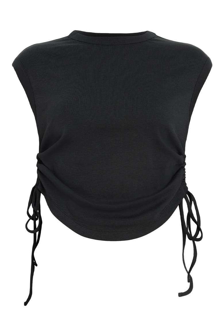 Sonny Ruched Sleeveless Top, Alternate, color, BLACK