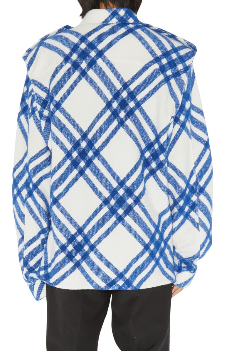 Burberry Check Wool & Alpaca Blend Overshirt, Alternate, color, 