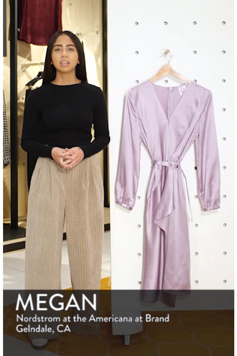 Hammered Satin Faux Wrap Dress video
