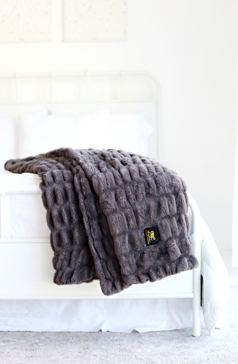 Minky Couture Hugs Charcoal Blanket, Alternate, color, Gray