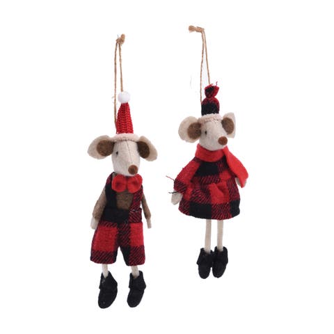 Buffalo Check Mouse Ornament A/2