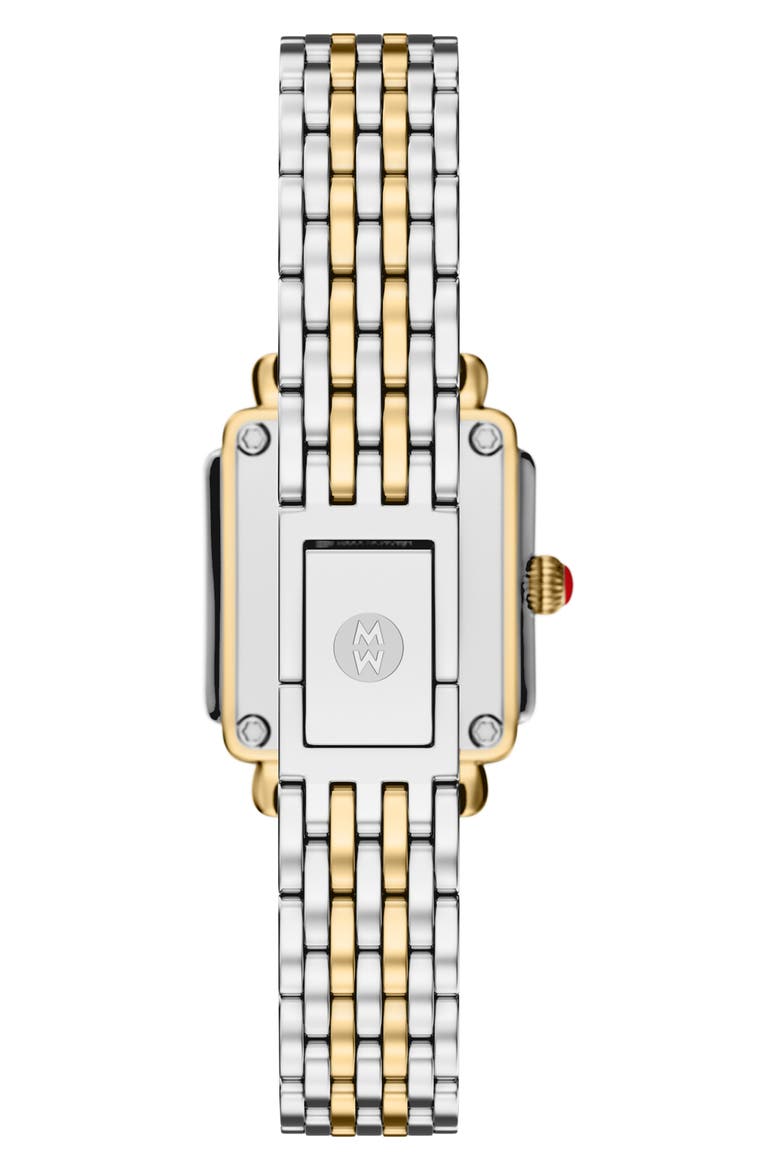 Deco Madison Mini Diamond & Mother-of-Pearl Two-Tone Bracelet Watch, 23mm x 24mm, Alternate, color, TWO-TONE/ BLUE