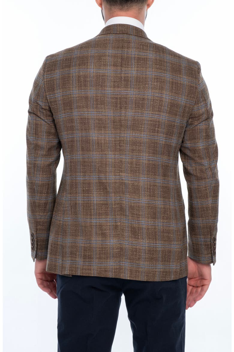 Plaid Sport Coat, Alternate, color, DARK BROWN
