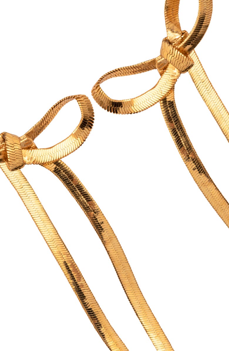 Jennifer Behr Gretta Bow Drop Earrings, Alternate, color, Gold