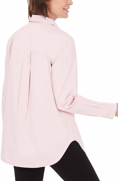 Foxcroft Non-iron Boyfriend Button-up Shirt In Chambray Pink